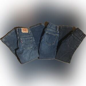 3 pair boys size 6 straight leg jeans - 2 gap & 1 Levi’s
